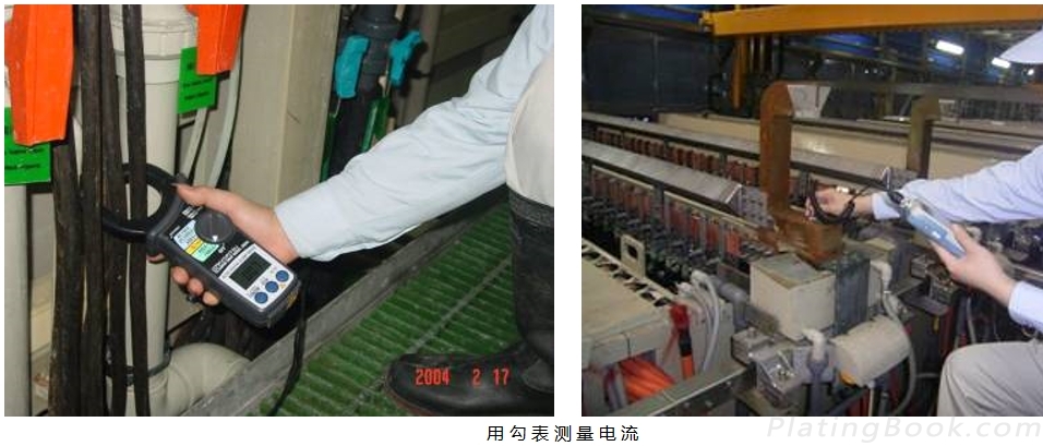 镀铜线用勾表测量电流